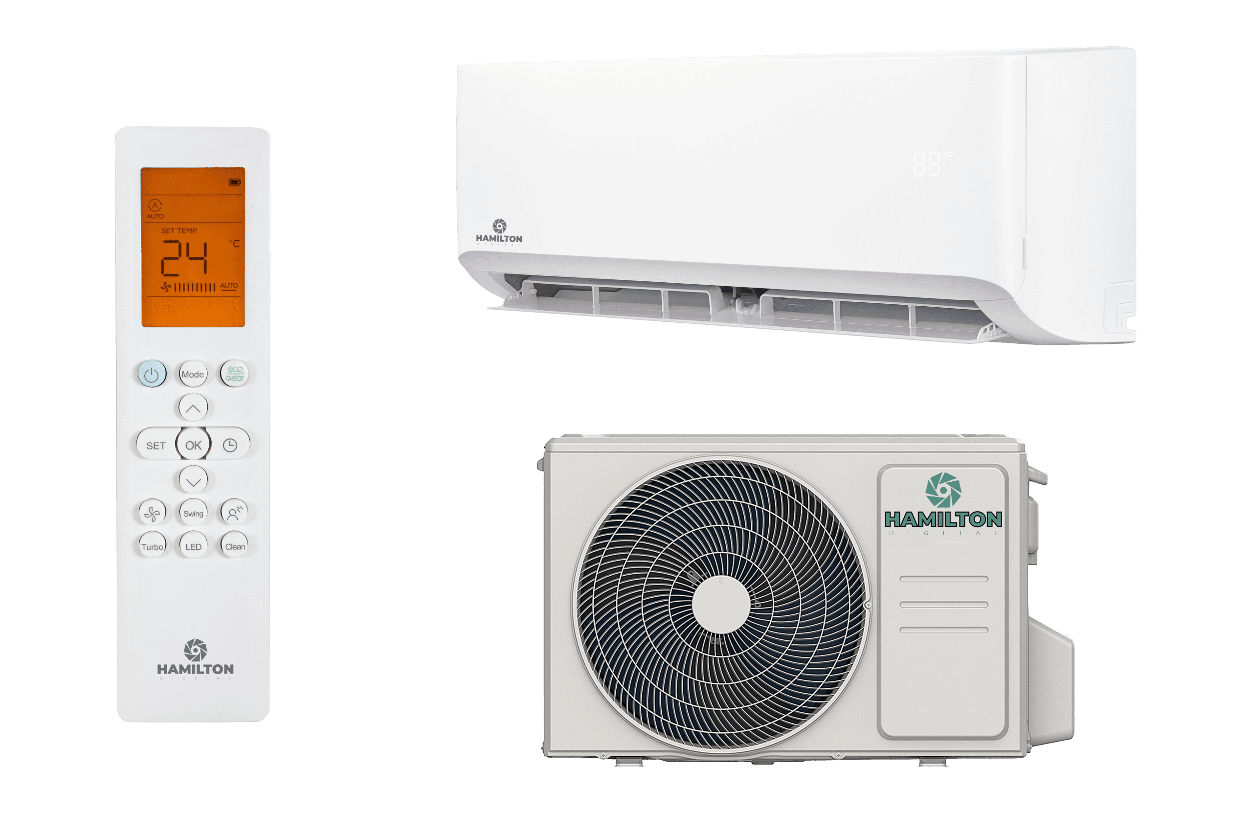 HAMILTON DIGITAL Aether HAWI-120A / HAOI-120A oldalfali mono split klíma szett 3,51 kW